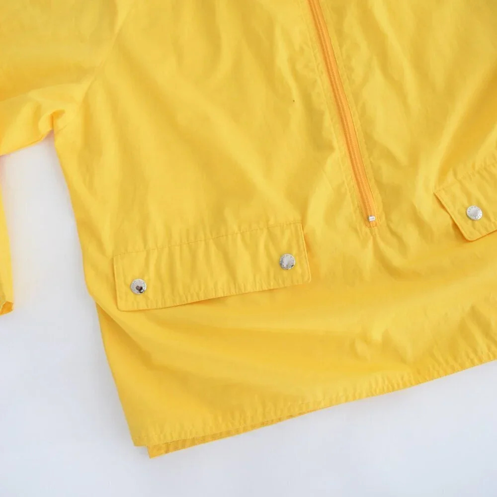 Vintage 90s Izod  Outerwear Yellow Three Quarter Zip Windbreaker Pullover M - Picture 7 of 13